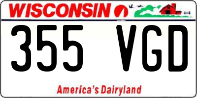 WI license plate 355VGD