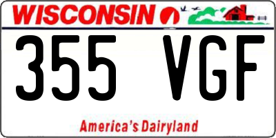 WI license plate 355VGF