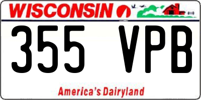 WI license plate 355VPB