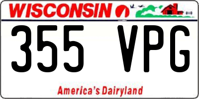 WI license plate 355VPG