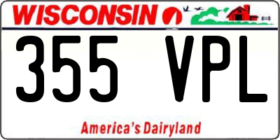 WI license plate 355VPL