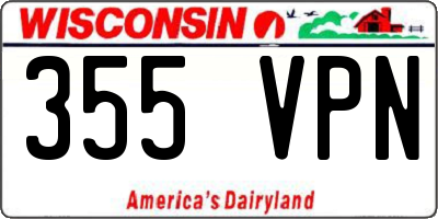 WI license plate 355VPN