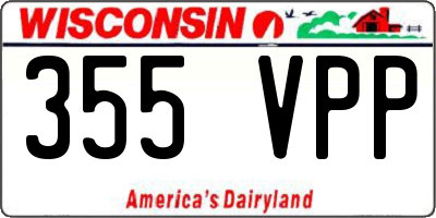 WI license plate 355VPP