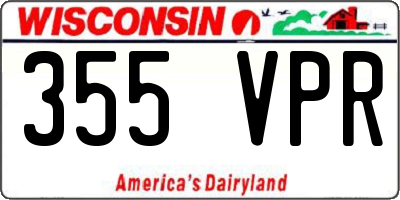 WI license plate 355VPR
