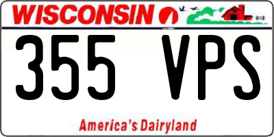 WI license plate 355VPS