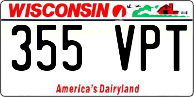 WI license plate 355VPT