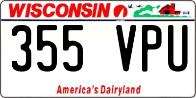 WI license plate 355VPU