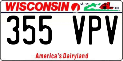 WI license plate 355VPV