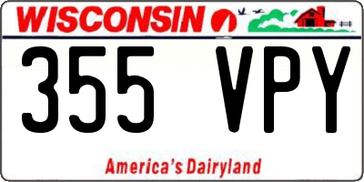 WI license plate 355VPY