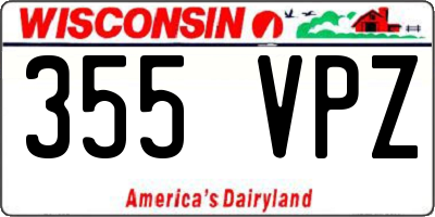 WI license plate 355VPZ