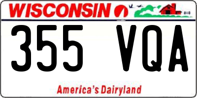 WI license plate 355VQA