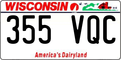 WI license plate 355VQC