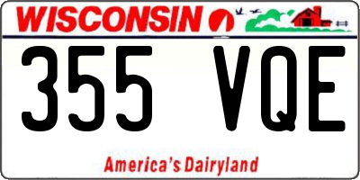 WI license plate 355VQE