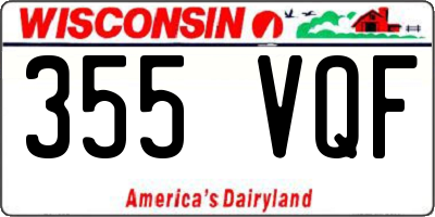 WI license plate 355VQF