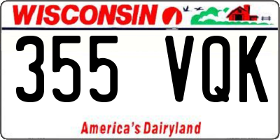 WI license plate 355VQK