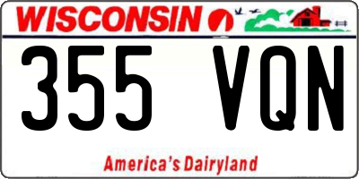WI license plate 355VQN