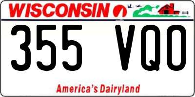 WI license plate 355VQO