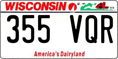 WI license plate 355VQR