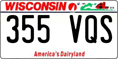 WI license plate 355VQS