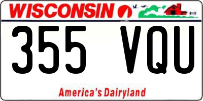 WI license plate 355VQU
