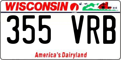 WI license plate 355VRB