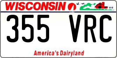 WI license plate 355VRC