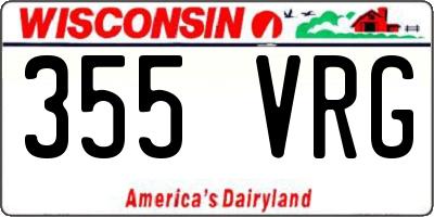 WI license plate 355VRG
