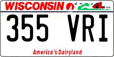 WI license plate 355VRI