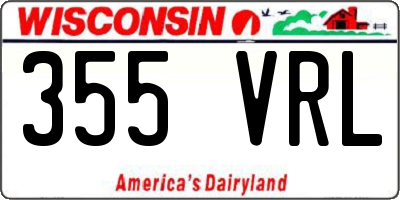 WI license plate 355VRL