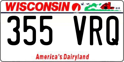 WI license plate 355VRQ