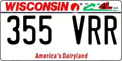 WI license plate 355VRR