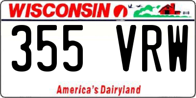 WI license plate 355VRW