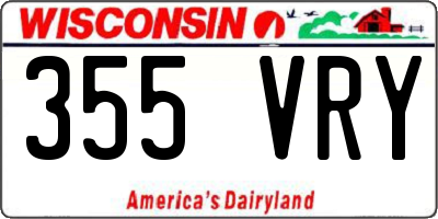 WI license plate 355VRY