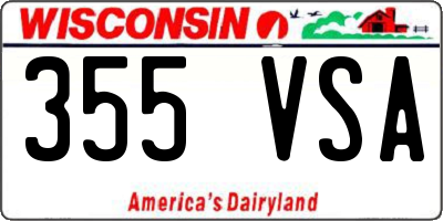 WI license plate 355VSA