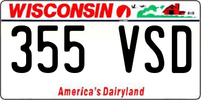WI license plate 355VSD