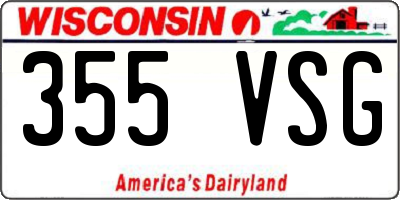 WI license plate 355VSG