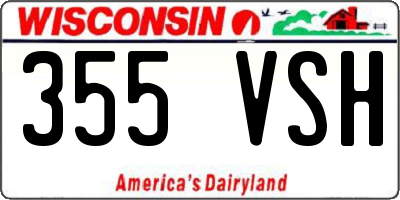 WI license plate 355VSH