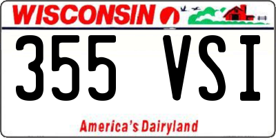 WI license plate 355VSI