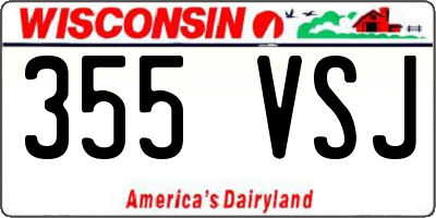 WI license plate 355VSJ