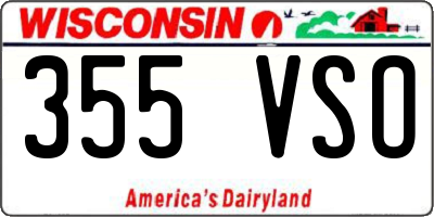 WI license plate 355VSO