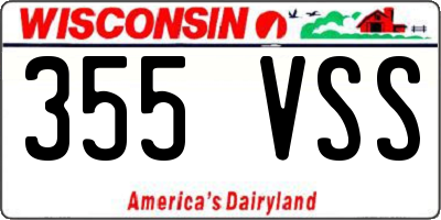 WI license plate 355VSS