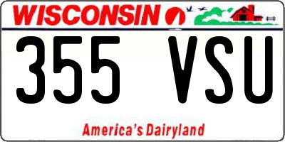 WI license plate 355VSU