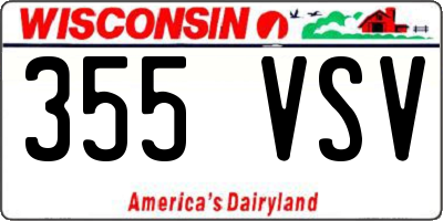 WI license plate 355VSV