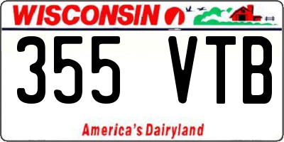 WI license plate 355VTB