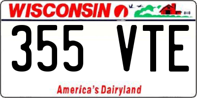 WI license plate 355VTE