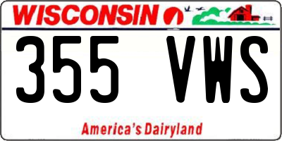 WI license plate 355VWS