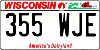 WI license plate 355WJE