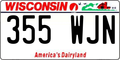 WI license plate 355WJN