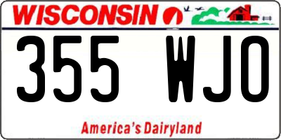 WI license plate 355WJO