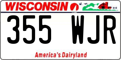 WI license plate 355WJR